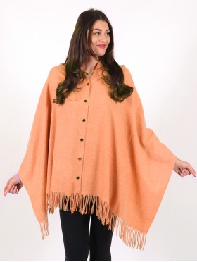 Cashmere Feeling Shawl w/ Openable Button Details